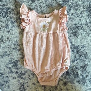 Huggies 9 month Peach Ruffled Baby Bodysuit